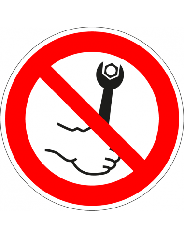 Aandraaien verboden bord, kunststof, rood wit, pictogram aandraaien verboden, rond