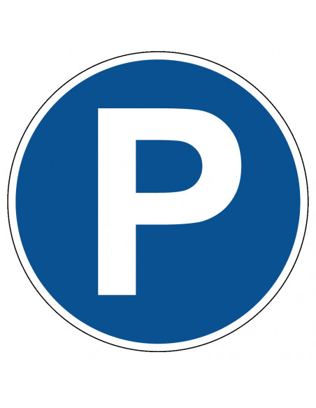 Parkeren verplicht bord, kunststof, blauw wit, verkeersbord, rond