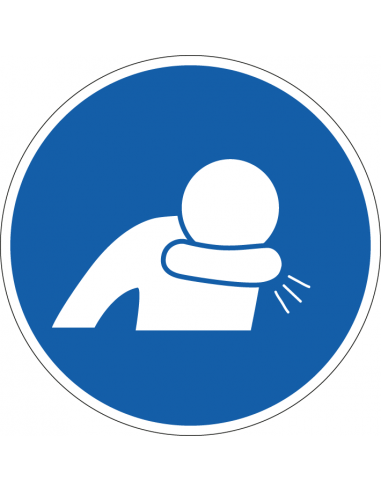 In elleboog niezen verplicht bord, kunststof