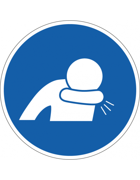 In elleboog niezen verplicht bord, kunststof