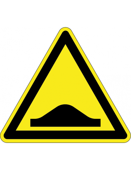 Waarschuwingsbord drempel, kunststof, pictogram camera, geel zwart, driehoek