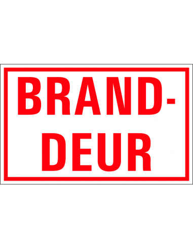Tekststicker "Branddeur"