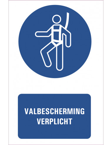 Valbescherming verplicht tekstbord