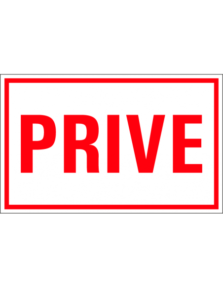 Prive tekstbord, kunststof, Nederlandse tekst, rood wit, rechthoek