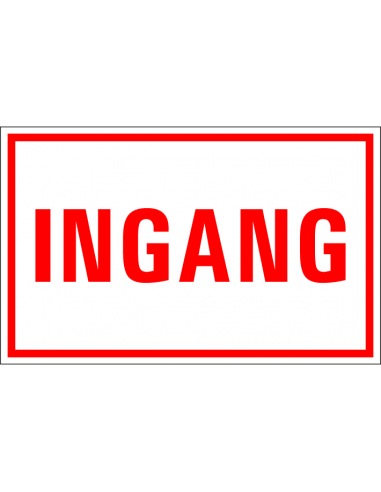 Ingang tekstbord, kunststof, rood/wit, rood wit, Nederlandse tekst, rechthoek