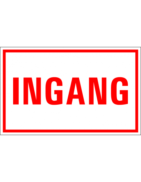 Ingang tekstbord, kunststof, rood/wit, rood wit, Nederlandse tekst, rechthoek