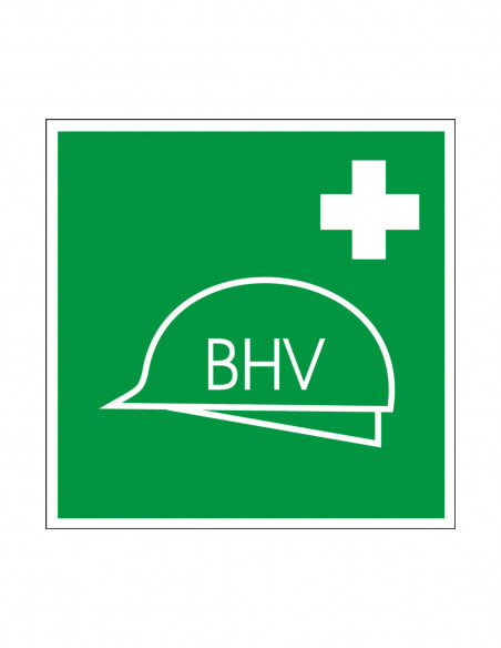 BHV bord, kunststof, groen wit, vierkant