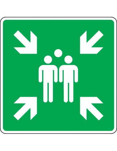 Reflecterend verzamelplaats bord, aluminium, E007