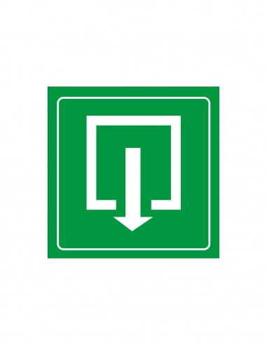 Uitgang bord, kunststof, groen wit, vierkant