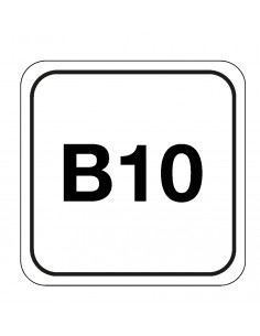 B10 diesel bord, kunststof, vierkant, wit  zwart, B10 diesel tekst