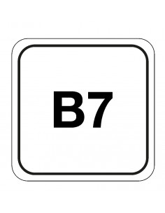B7 diesel bord, kunststof, vierkant, wit  zwart, B7 diesel tekst