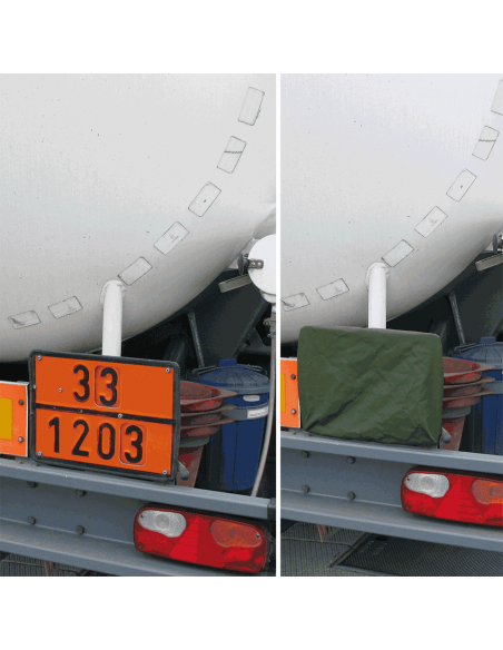 Hoes voor ADR bord, olijfgroen