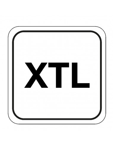 XTL diesel bord, kunststof, vierkant, wit zwart, tekst XTL