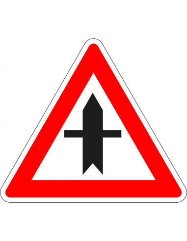 Voorrangskruispunt sticker, B3, rood wit, driehoek, symbool voorrangskruispunt