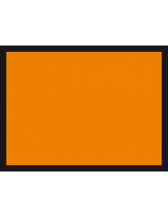 Blanco ADR gevaarlijke stoffen sticker, 3M folie, 400 x 300 mm, oranje zwart, rechthoek