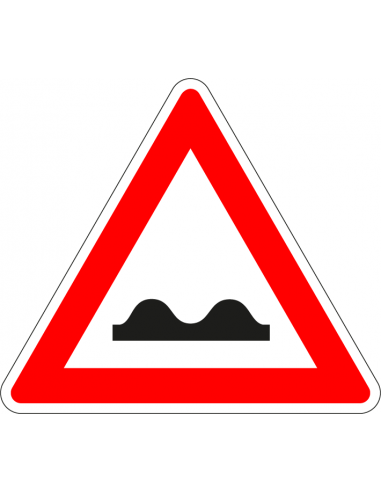 Slecht wegdek bord, kunststof, J1, rood wit, driehoek, symbool slecht wegdek