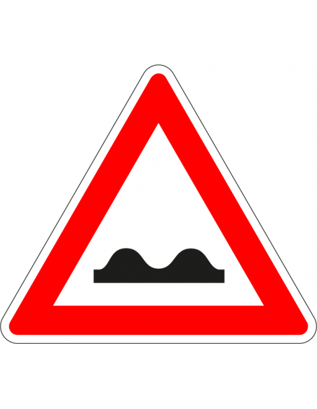 Slecht wegdek bord, kunststof, J1, rood wit, driehoek, symbool slecht wegdek