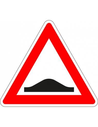Verkeersdrempel sticker, J38, rood wit, driehoek, symbool drempel