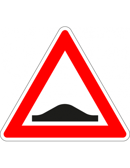 Verkeersdrempel bord, kunststof, J38, rood wit, driehoek, symbool drempel