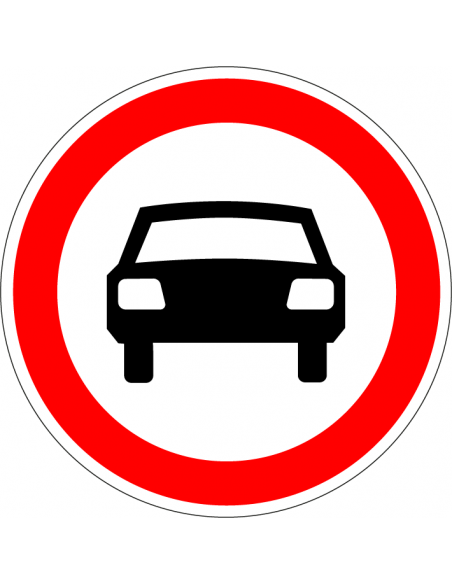 Geslotenverklaring auto's bord, kunststof, C6, rood wit, rond, symbool auto