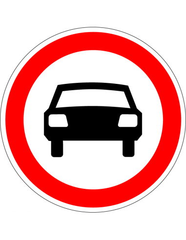 Geslotenverklaring auto's sticker, C6, rood wit, rond, symbool auto