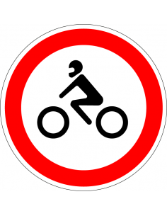 Geslotenverklaring motorfietsen sticker, C11, rood wit, rond, symbool motor