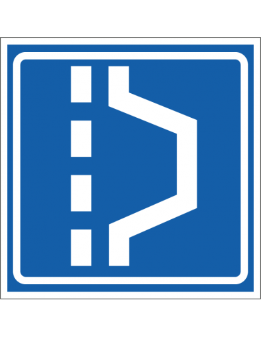 Vluchthaven sticker, L14, blauw wit, vierkant, symbool vluchthaven