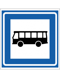 Bushalte sticker, L3b, blauw wit, vierkant, symbool bushalte