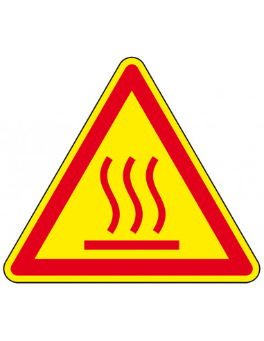 Waarschuwing warm oppervlak sticker, polyesterfolie, wordt rood bij opwarming