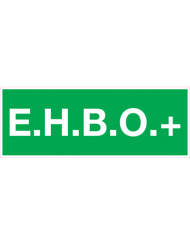 E.H.B.O. tekstbord, kunststof, groen wit, rechthoek