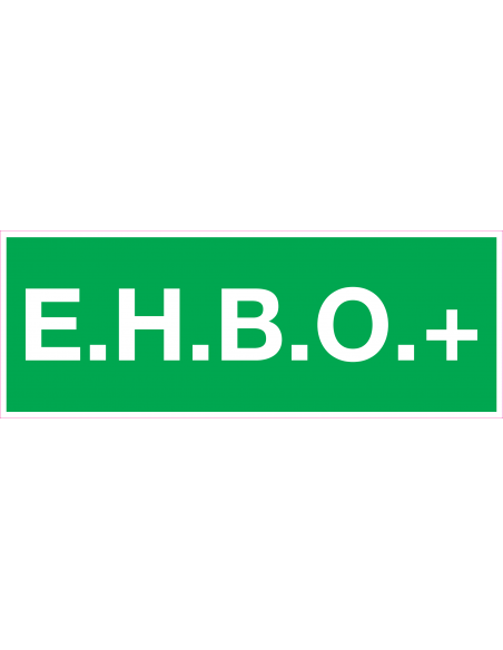 E.H.B.O. tekstbord, kunststof, groen wit, rechthoek