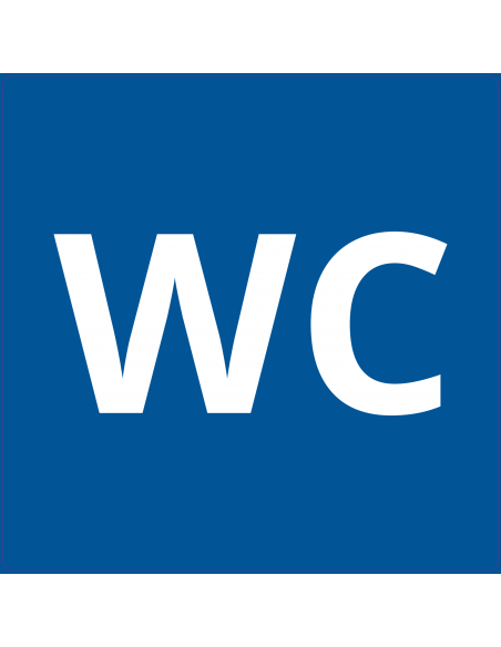 WC bordje, kunststof, blauw, vierkant