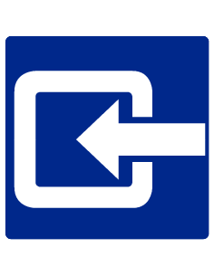 Ingang bord, kunststof, blauw wit, vierkant, om ingang aan te duiden