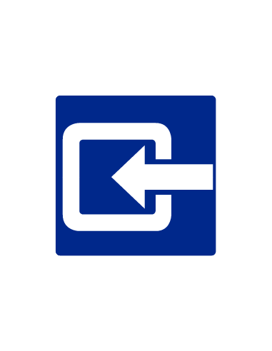 Ingang bord, kunststof, blauw wit, vierkant, om ingang aan te duiden