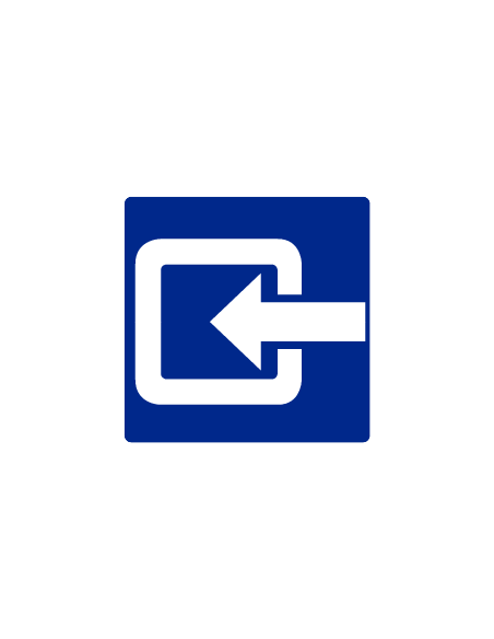 Ingang bord, kunststof, blauw wit, vierkant, om ingang aan te duiden