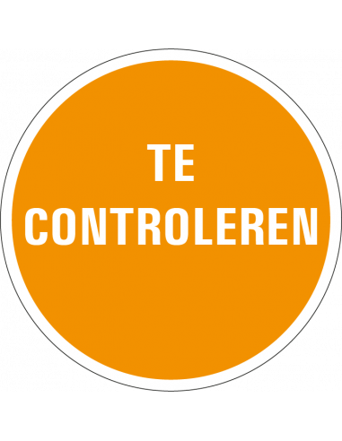 Te controleren sticker, oranje, 25 meter op rol