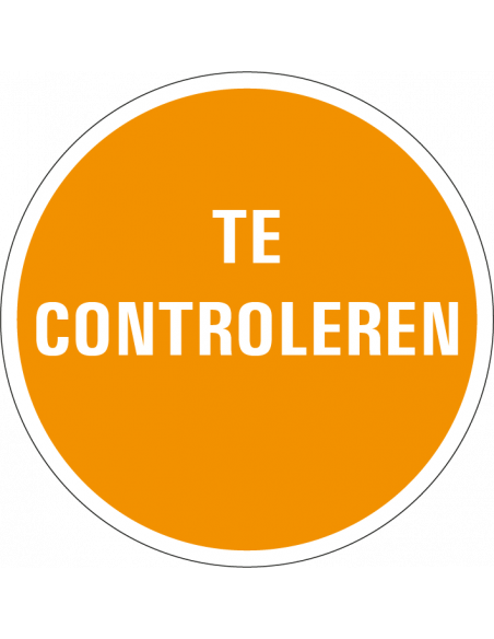Te controleren sticker, oranje, 25 meter op rol