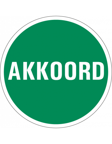 Akkoord keuringssticker, groen, 25 meter op rol