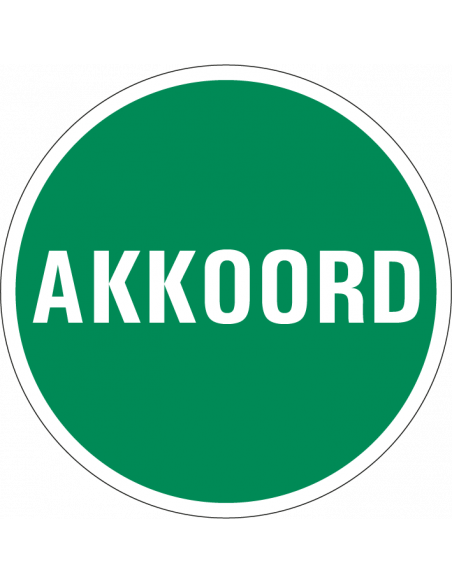 Akkoord keuringssticker, groen, 25 meter op rol