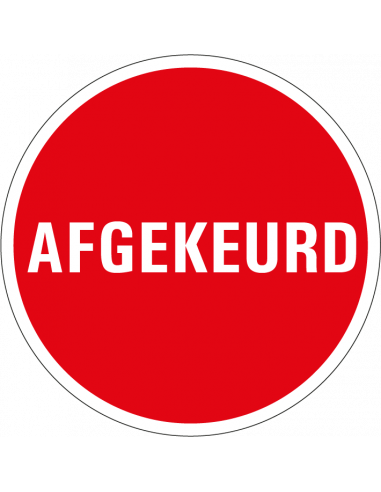 Afgekeurd keuringssticker, rood, 25 meter op rol