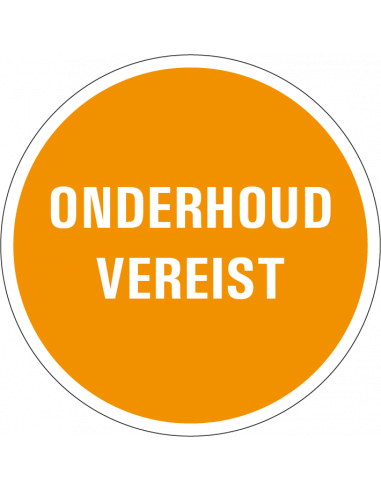 Onderhoud vereist sticker, oranje, 25 meter op rol