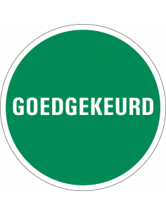 Goedgekeurd controlesticker, op vel