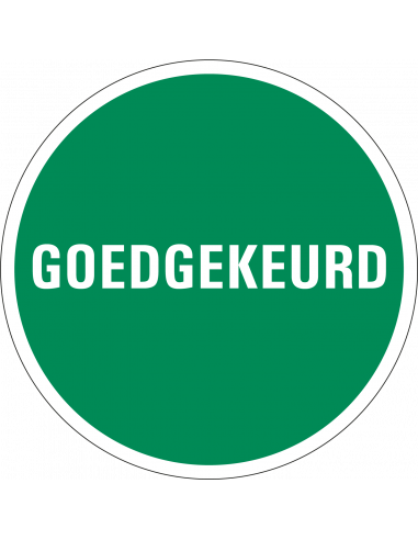 Goedgekeurd controlesticker, op vel