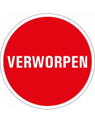 Verworpen controlesticker, rood, 25 meter op rol