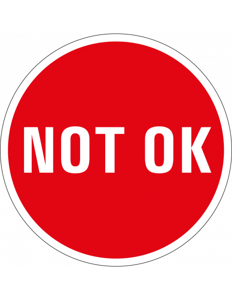 Not OK controlesticker, rood, 25 meter op rol