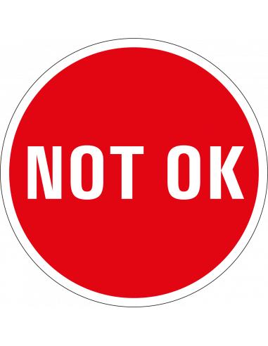 Not OK controlesticker, op vel