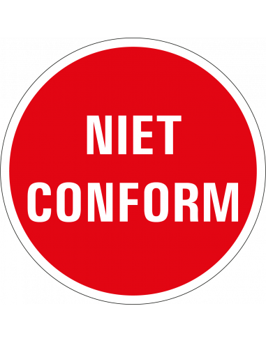 Niet conform controlesticker, rood, 25 meter op rol