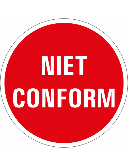 Niet conform controlesticker, rood, 25 meter op rol