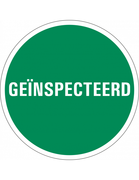 Geïnspecteerd controlesticker, groen, 25 meter op rol