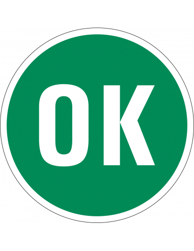 OK controlesticker, groen, 25 meter op rol